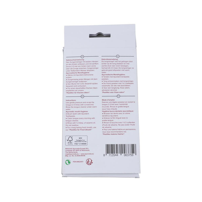 MAHARISHI AYURVEDA AYURDENT TONGUE CLEANER SILVER PLATED