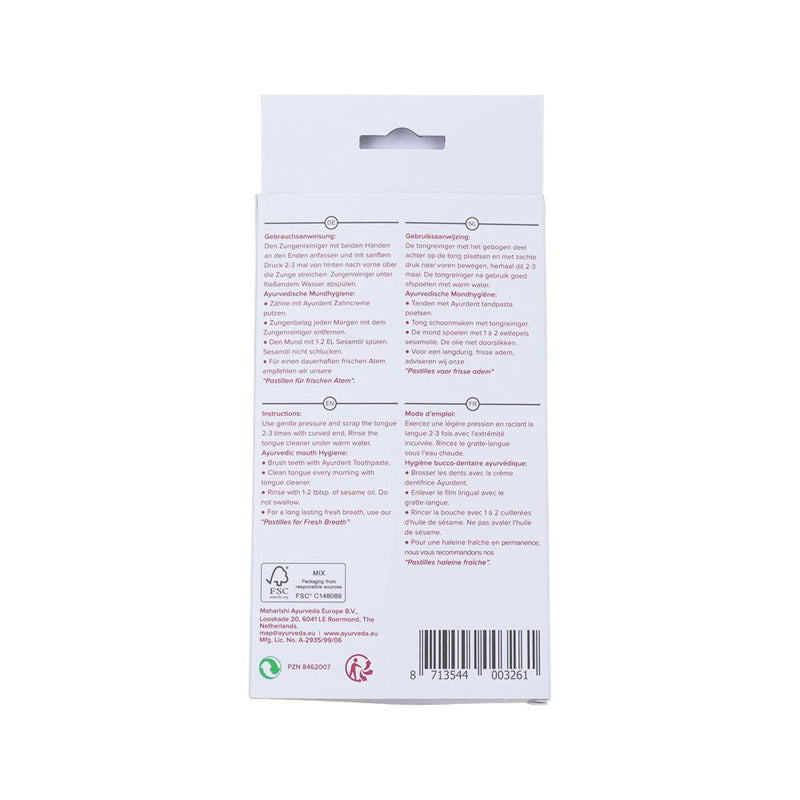 MAHARISHI AYURVEDA AYURDENT TONGUE CLEANER STAINLESS STEEL