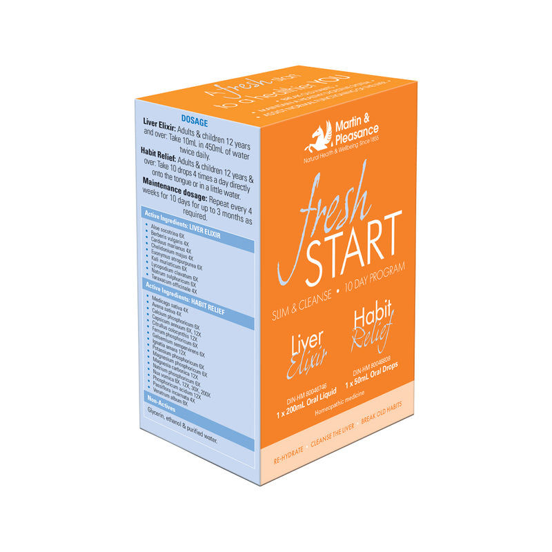 Martin & Pleasance Fresh Start (Slim & Cleanse 10 Day Program) Pack (contains: 1 each of Liver Elixir Habit Relief measuring cup & booklet)