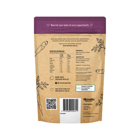 Mavella Superfoods Purple Carrot + Prebiotic Fibre Powder 100g