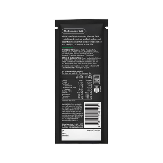 MELROSE PEAK HYDRATION GREEN APPLE SACHET 6G X 20 DISPLAY