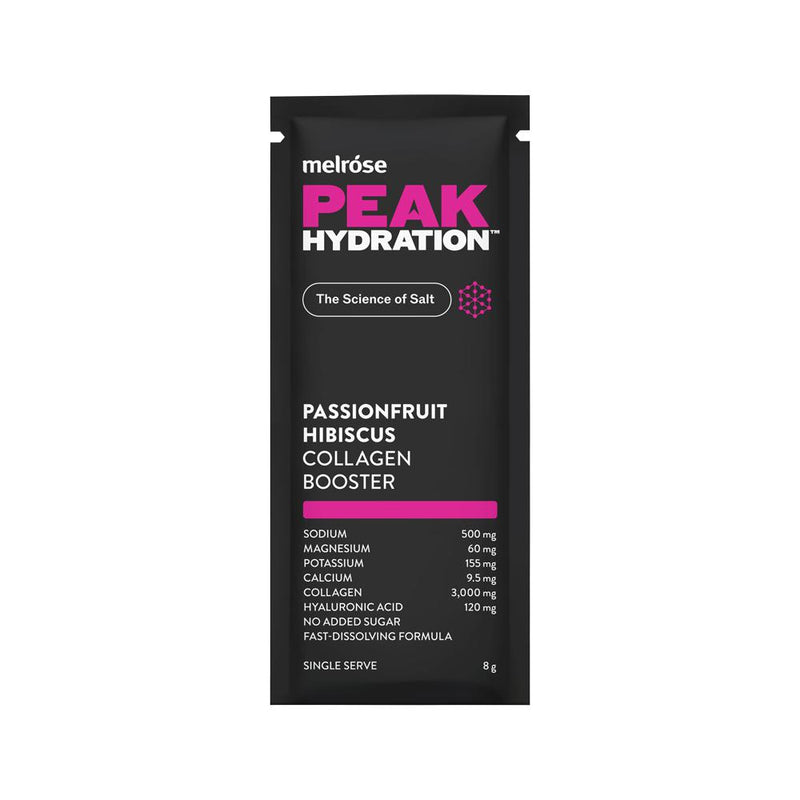 Melrose Peak Hydration + Collagen Booster Passionfruit Hibiscus Sachet 8g x 20 Display