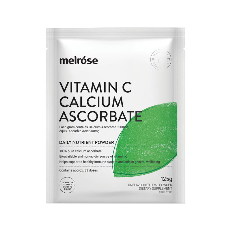 Melrose Vitamin C Calcium Ascorbate Oral Powder Sachet 125g x 8 Display