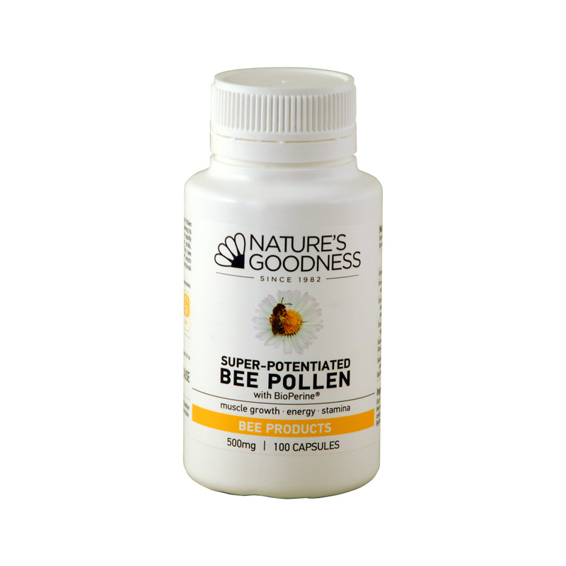 Natures Goodness Super-Potentiated Bee Pollen with BioPerine 500mg 100c