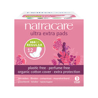 Natracare Ultra Extra Pads Regular with Organic Cotton Cover x 12 Pack  SELL THROUGH
