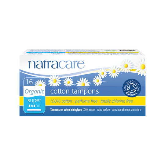 Natracare Organic Cotton Tampons Super with Applicator x16 Pack  SELL THROUGH