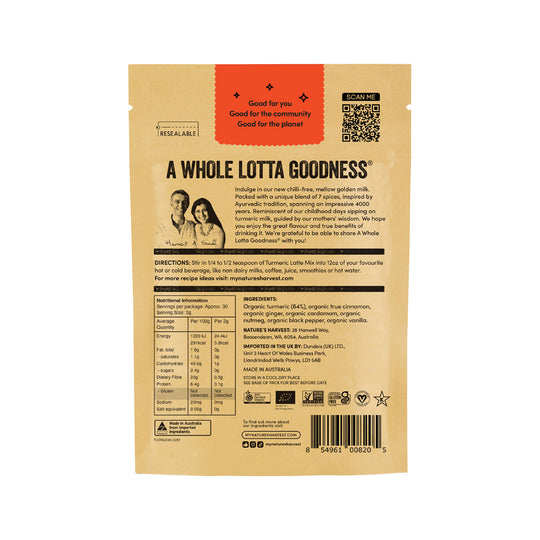 Natures Harvest Organic Turmeric Latte Mix Chilli-Free 60g