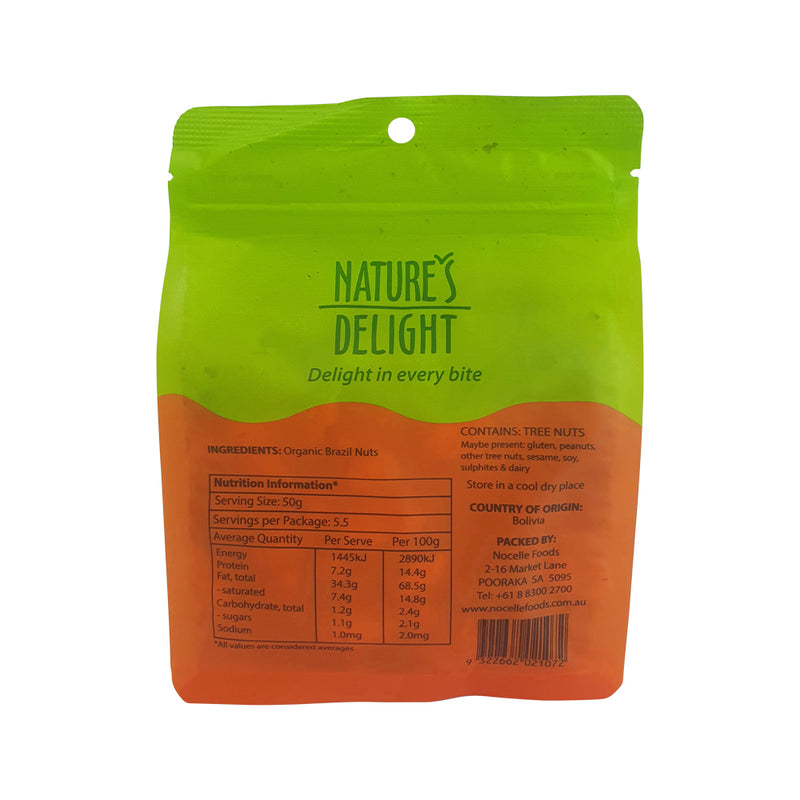 Natures Delight Organic Brazil Nuts 275g