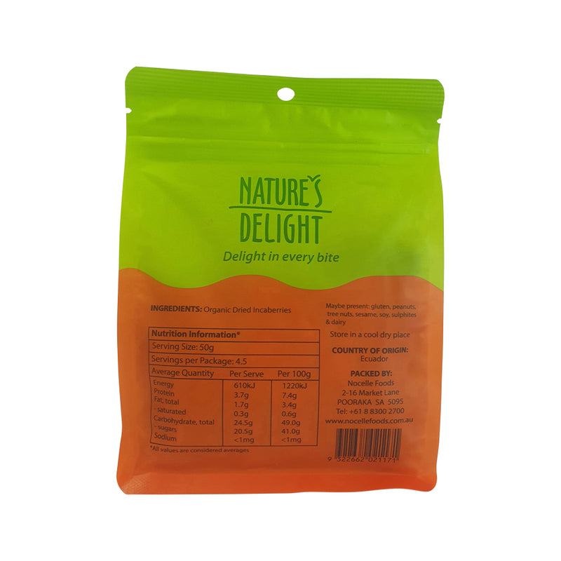 Natures Delight Organic Dried Incaberries 225g