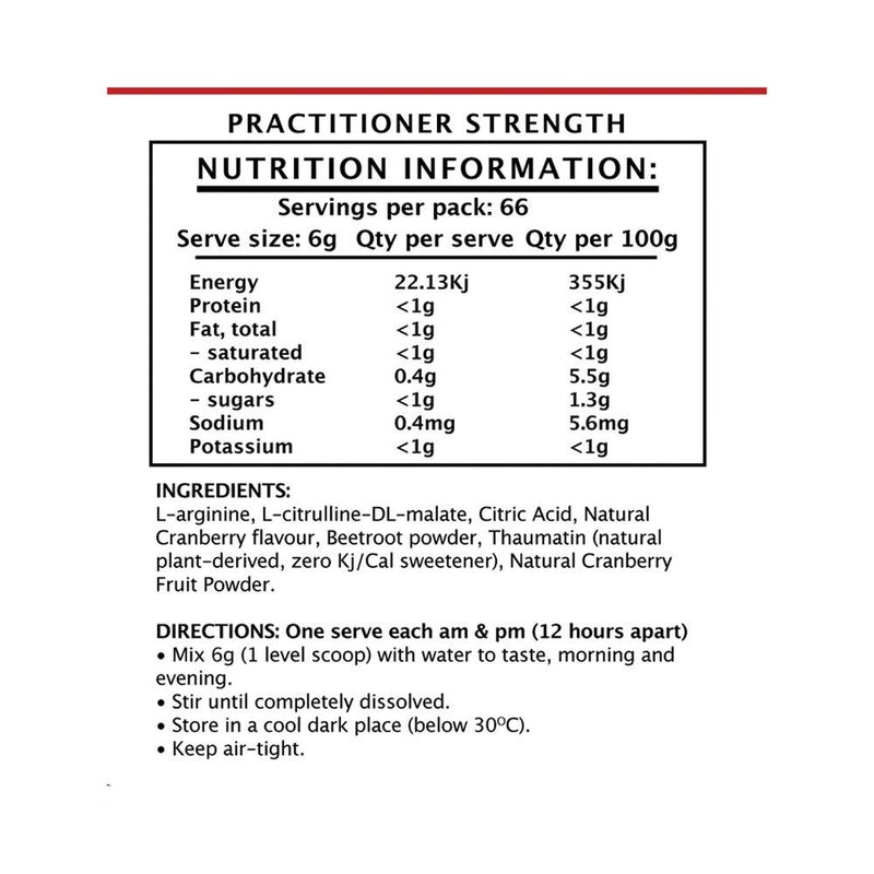 NIOX HEALTH NITRIC OXIDE INFUSION CRANBERRY 400G