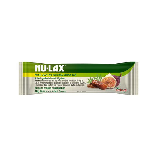 Nu-Lax Bar Fruit Laxative with Natural Senna 40g x 20 Display  SELL THRU-NEW SKU 2426540