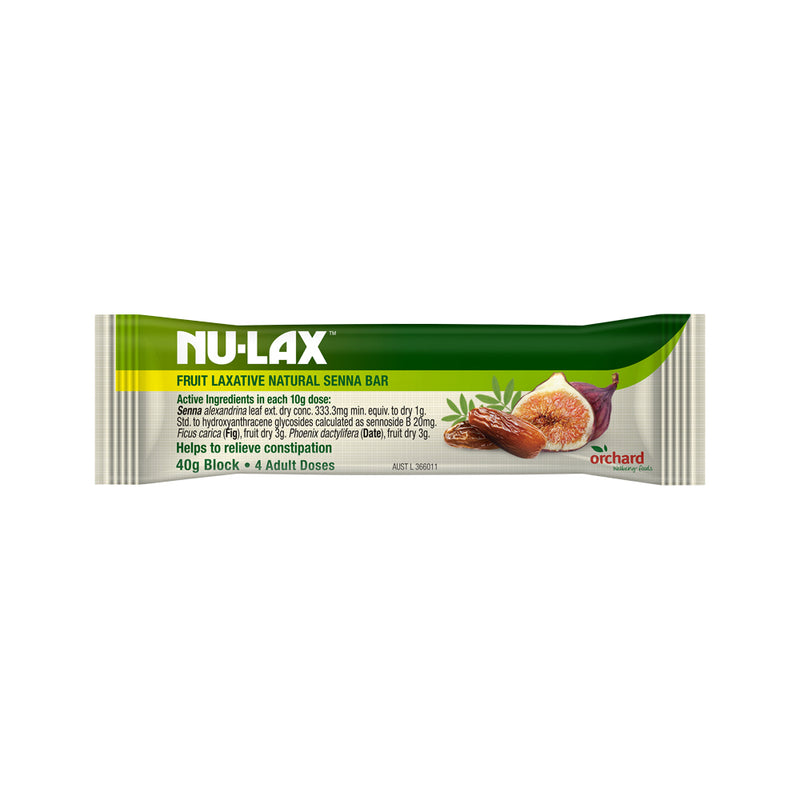 Nu-Lax Bar Fruit Laxative with Natural Senna 40g x 20 Display  SELL THRU-NEW SKU 2426540