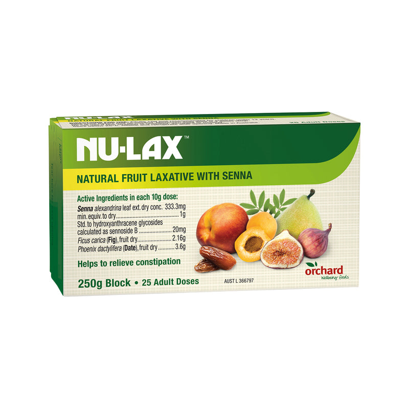Nu-Lax Natural Fruit Laxative with Natural Senna Block 250g  SELL THRU-NEW SKU 2426523