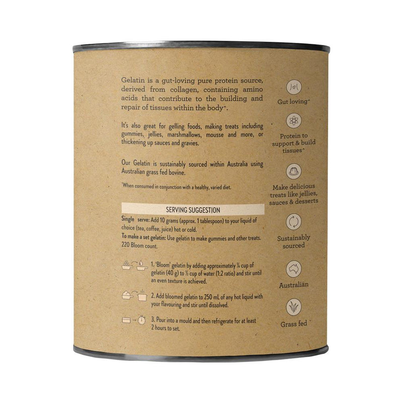 NUTRA ORGANICS AUSTRALIAN GELATIN UNFLAVOURED 300G