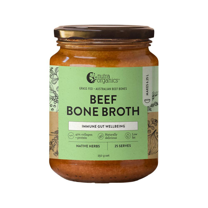 NUTRA ORGANICS BONE BROTH BEEF CONCENTRATE NATIVE HERBS 250G