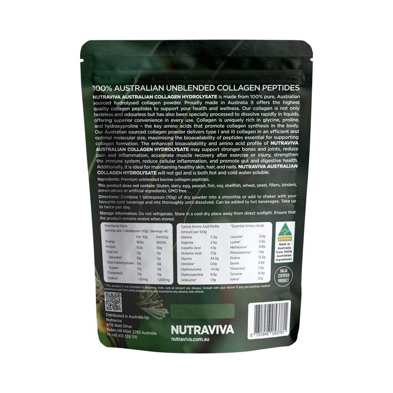 NUTRAVIVA AUSTRALIAN COLLAGEN HYDROLYSATE (BEEF) 400G
