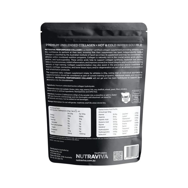 NUTRAVIVA PERFORMANCE COLLAGEN (BEEF) UNFLAVOURED 400G