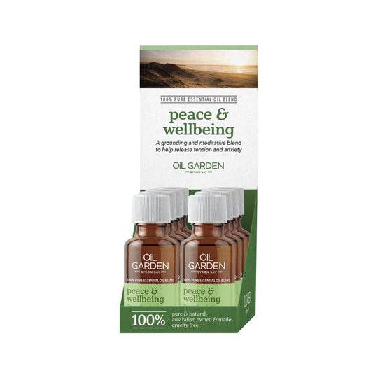 Oil Garden Essential Oil Blend Peace & Wellbeing 25ml x 8 Display  SELL THROUGH