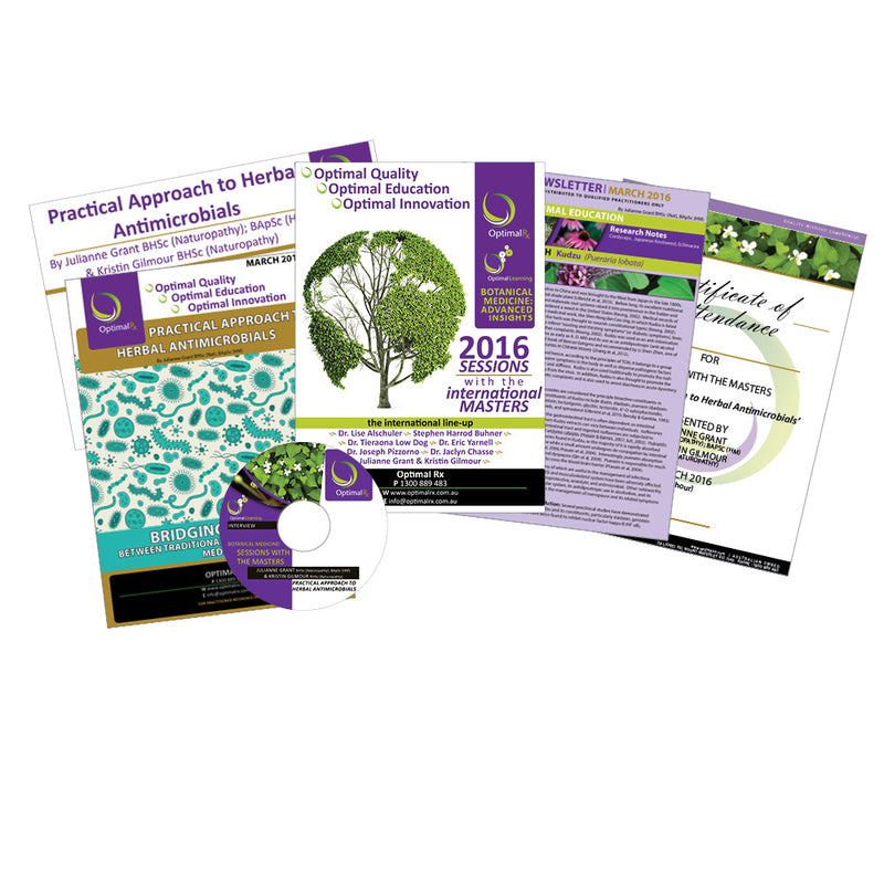 OptimalRx DVD Practical Approach to Herbal Antimicrobials with J. Grant & K. Gilmour (Mar 2016)