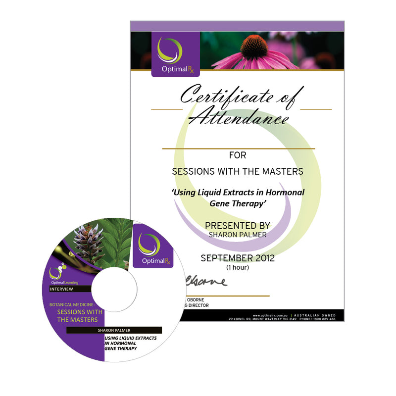 OptimalRx DVD Using Liquid Herbs in Hormonal Gene Therapy with Sharon Palmer (Sep 2012)