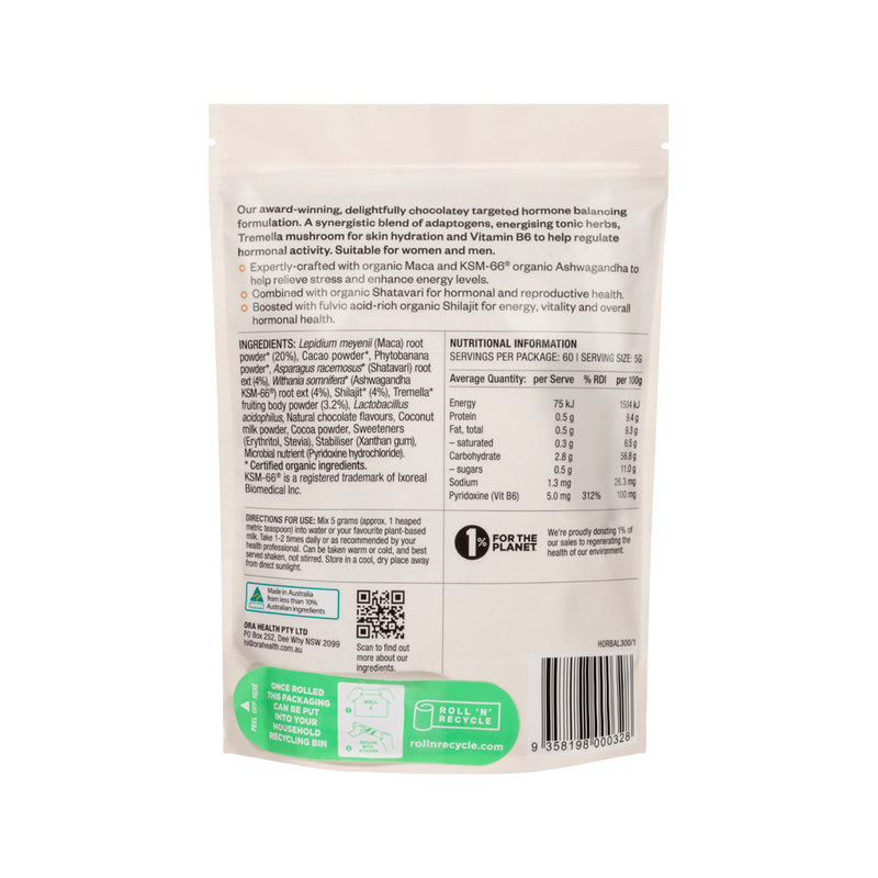 Ora Organic Hormonal Balance Chocolate Oral Powder 300g