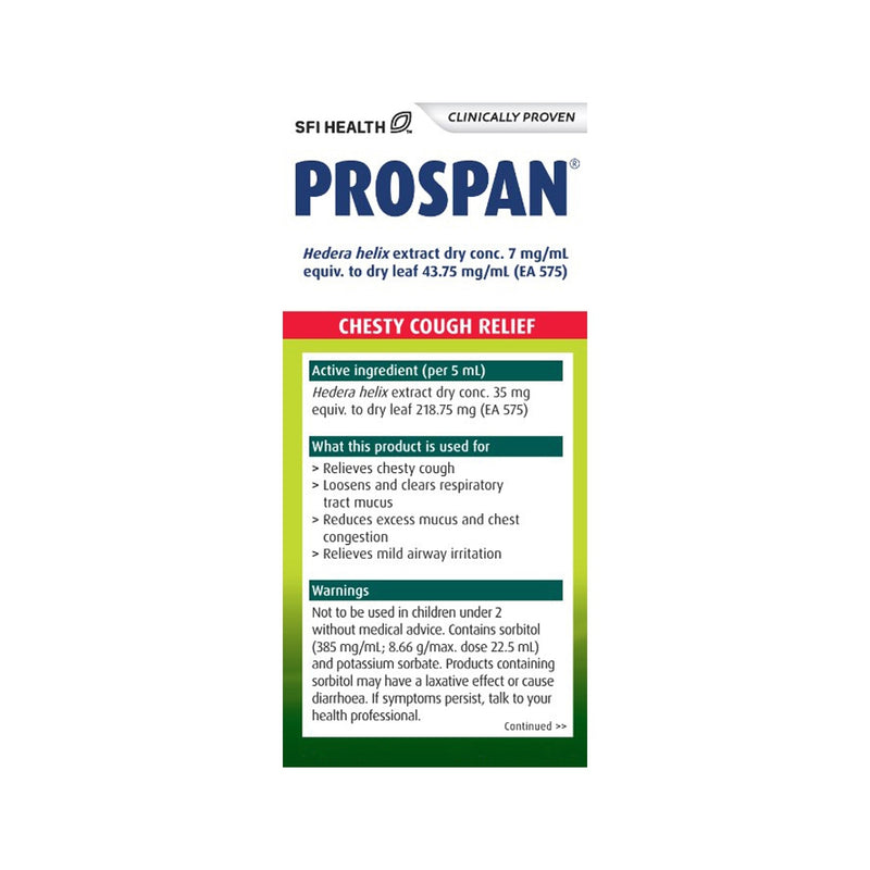SFI Health Prospan Chesty Cough Relief Cherry Flavour Oral Liquid 100ml