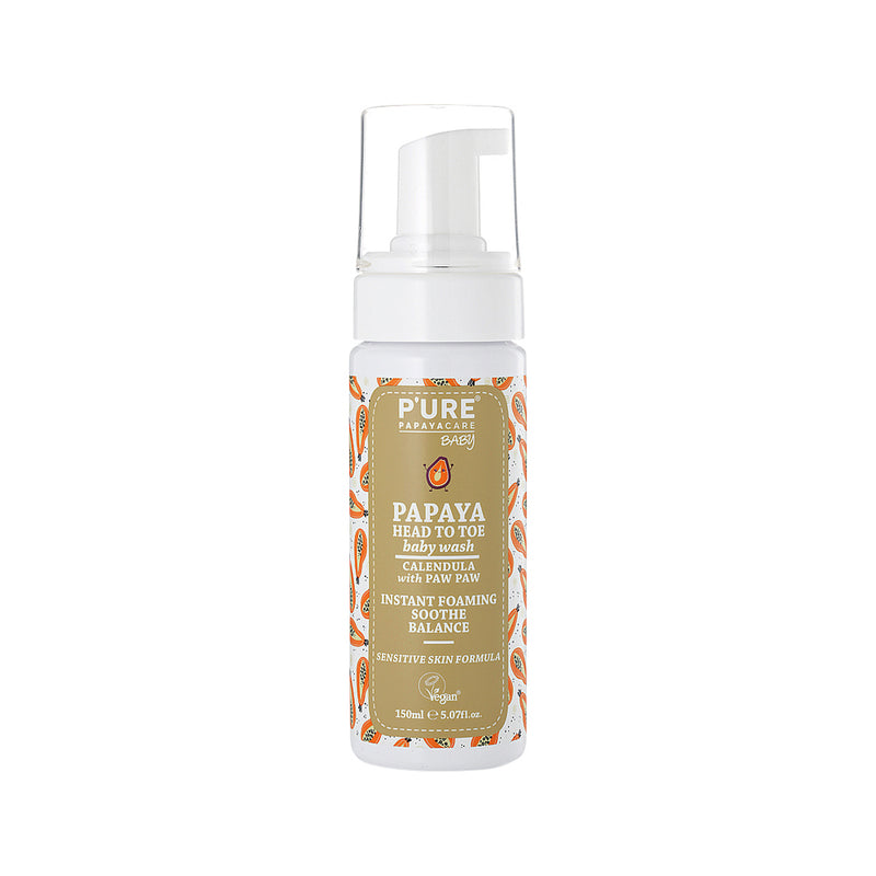 PURE Papayacare Baby Papaya Head To Toe Baby Wash (Calendula with Paw Paw) 150ml