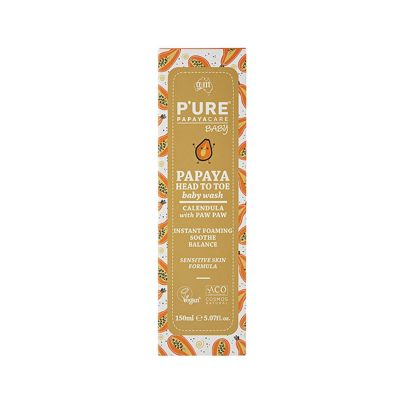PURE Papayacare Baby Papaya Head To Toe Baby Wash (Calendula with Paw Paw) 150ml
