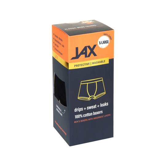 Pelvi JAX Mens Leakproof Underwear Boxer Trunk Black XL