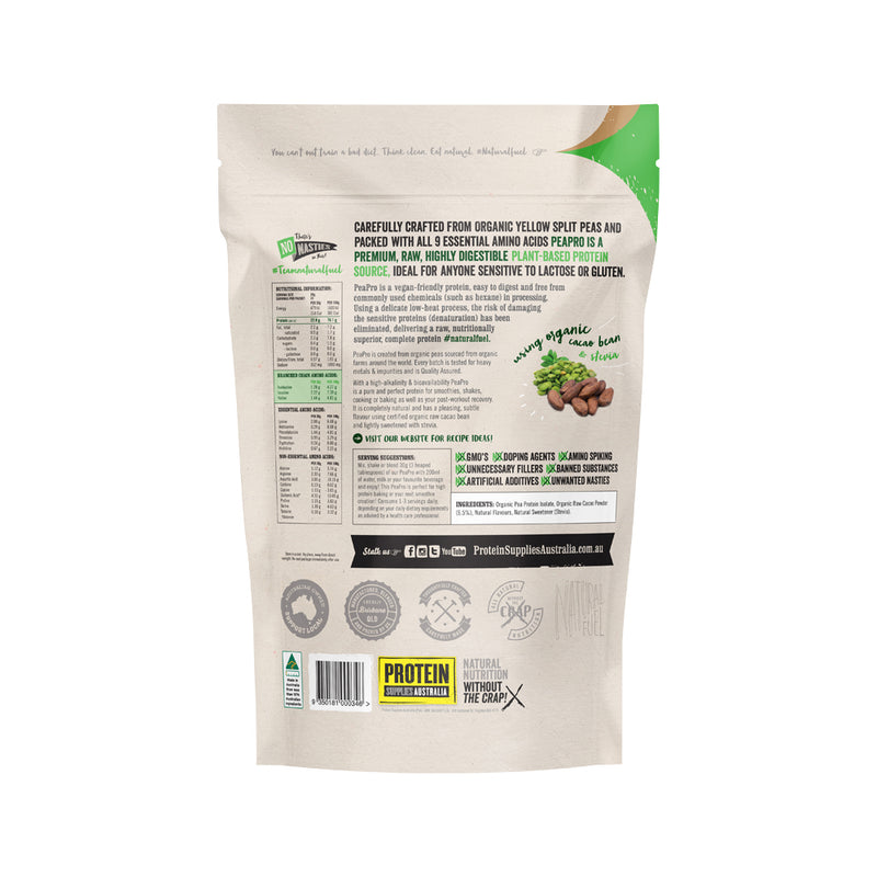 Protein Supplies Australia Organic Pea Protein Isolate Chocolate 1kg