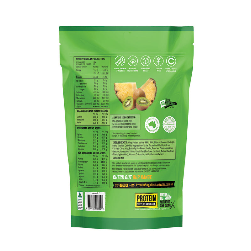 Protein Supplies Australia Protein Water (contains Electrolytes + BCAAs) Pineapple Kiwi 800g