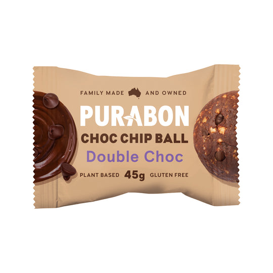 Purabon Choc Chip Balls Double Choc Chip 45g x 12 Display