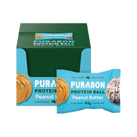 Purabon Protein Balls Peanut Butter 43g x 12 Display  SELL THROUGH