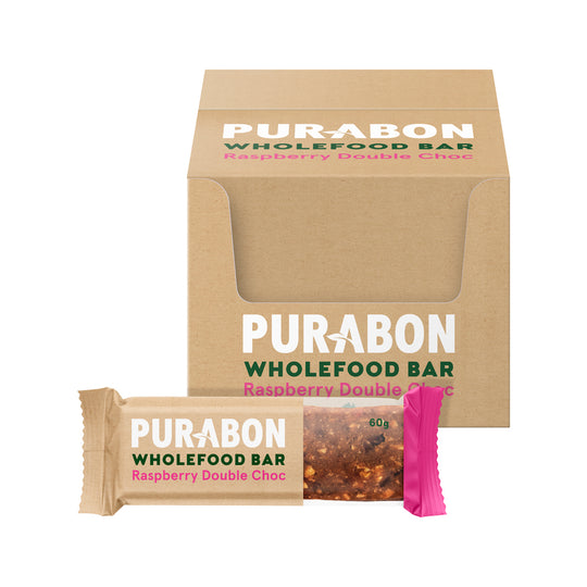 Purabon Wholefood Bar Raspberry Double Choc 60g x 15 Display
