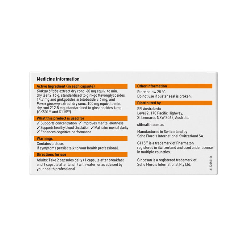 SFI Health Gincosan 60c