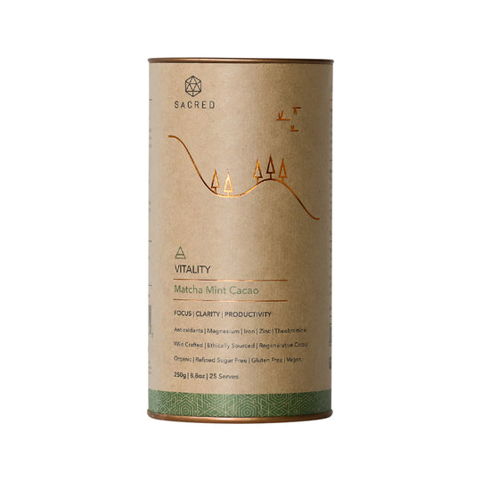 Sacred Taste Organic Drinking Cacao (Matcha Mint Cacao) Vitality 250g