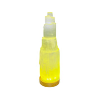SALTCO SELENITE LAMP MINI 15 TO 20CM WITH 1.8MTR WHITE CORD AND 240V LED GLOBE