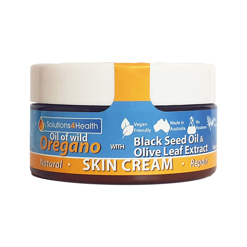 Solutions 4 Health Oil of Wild Oregano Black Seed Oil & Olive Leaf Extract Skin Cream 50g