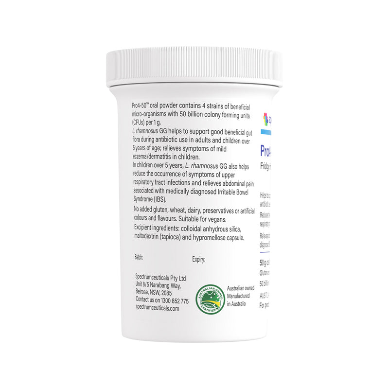 Spectrumceuticals Pro4-50 (Fridge Free Multi-Strain Probiotic) Oral Powder 50g