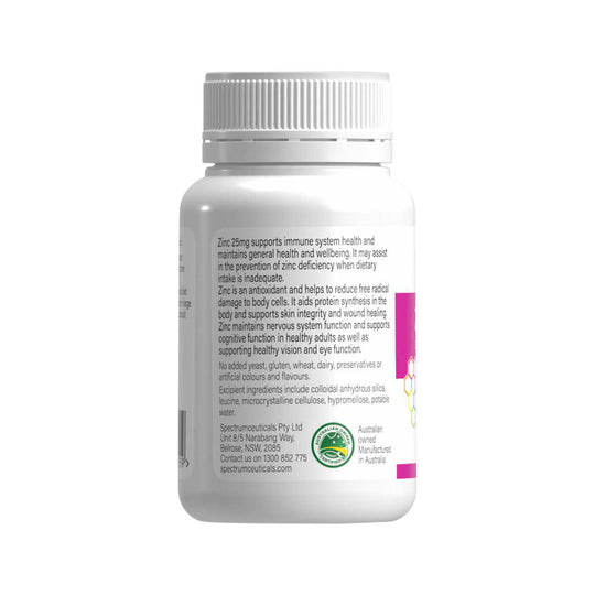 Spectrumceuticals Zinc 25mg 120c