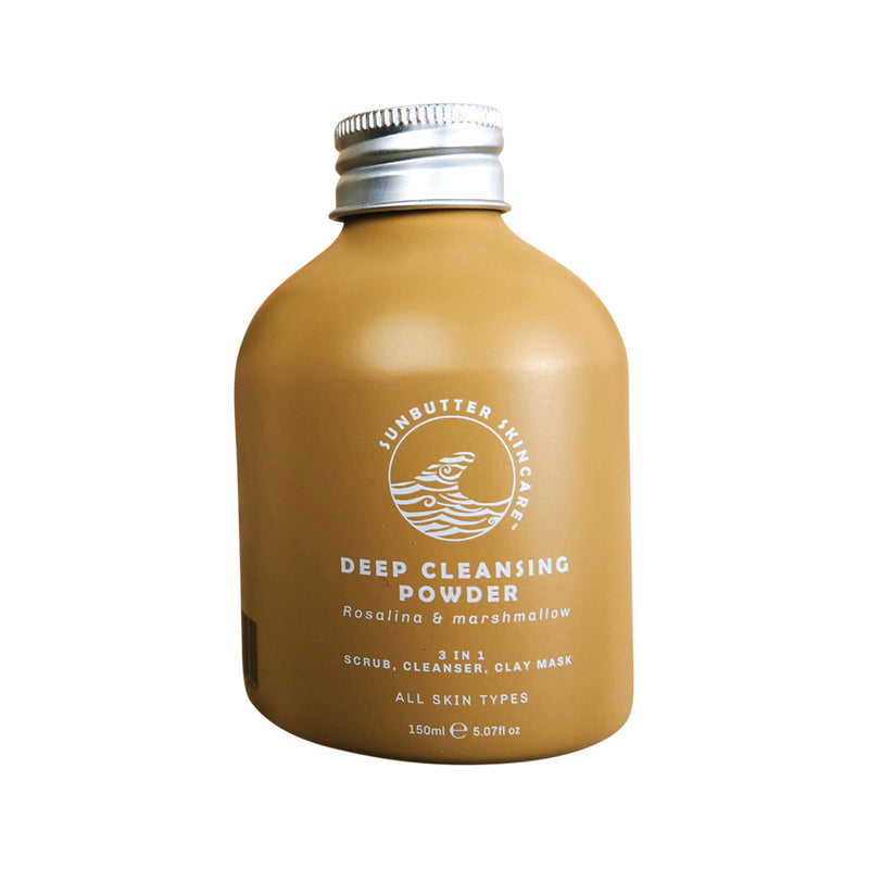 SunButter Skincare Deep Cleansing Powder (3in1 Scrub Cleanser Clay Mask) Rosalina & Marshmallow 150ml