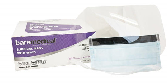 MASK FACE SURGICAL BAREMEDICAL WITH VISOR LEVEL 2 BAREMEDICAL