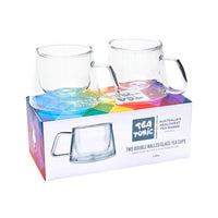 Tea Tonic (Tea for Two) Double Walled Glass Tea Cup Square Handle x 2 Pack