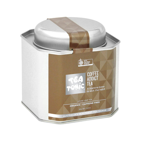 Tea Tonic Organic Coffee Addict Tea Caddy Tin 280g  SELL THROUGH