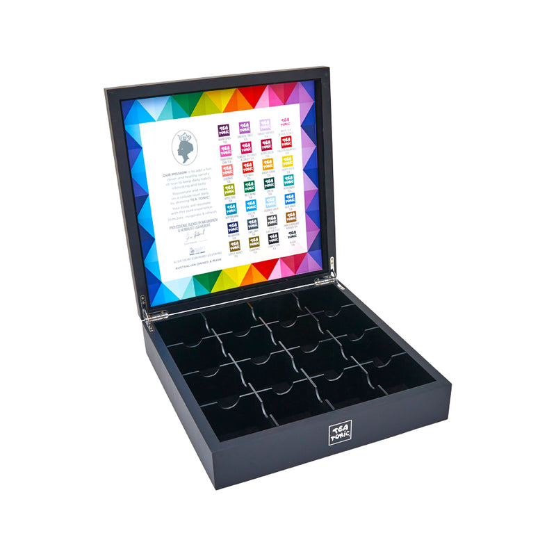 Tea Tonic Wooden Tea Chest Deluxe Black x 105 Tea Bags