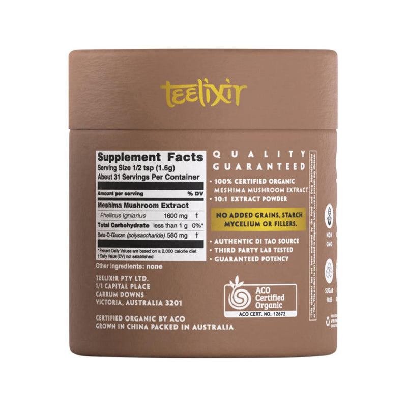 Teelixir Organic Meshima Mushroom (Immune Support Adaptogen) 50g