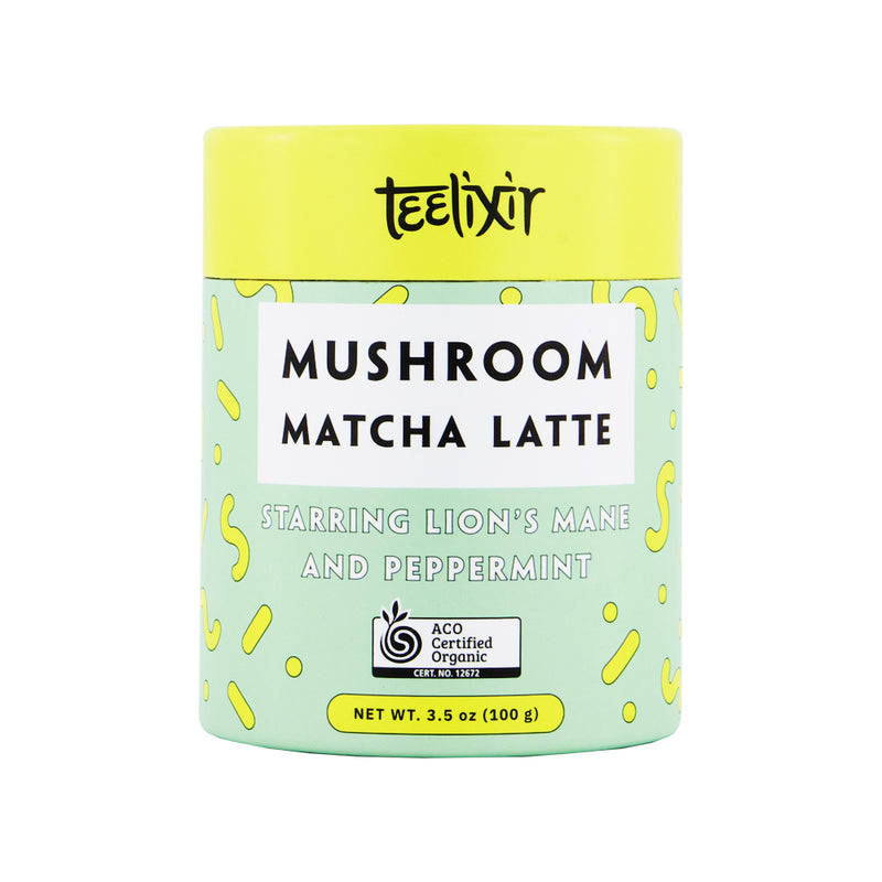 Teelixir Organic Mushroom Matcha Latte (Starring Lions Mane and Peppermint) 100g