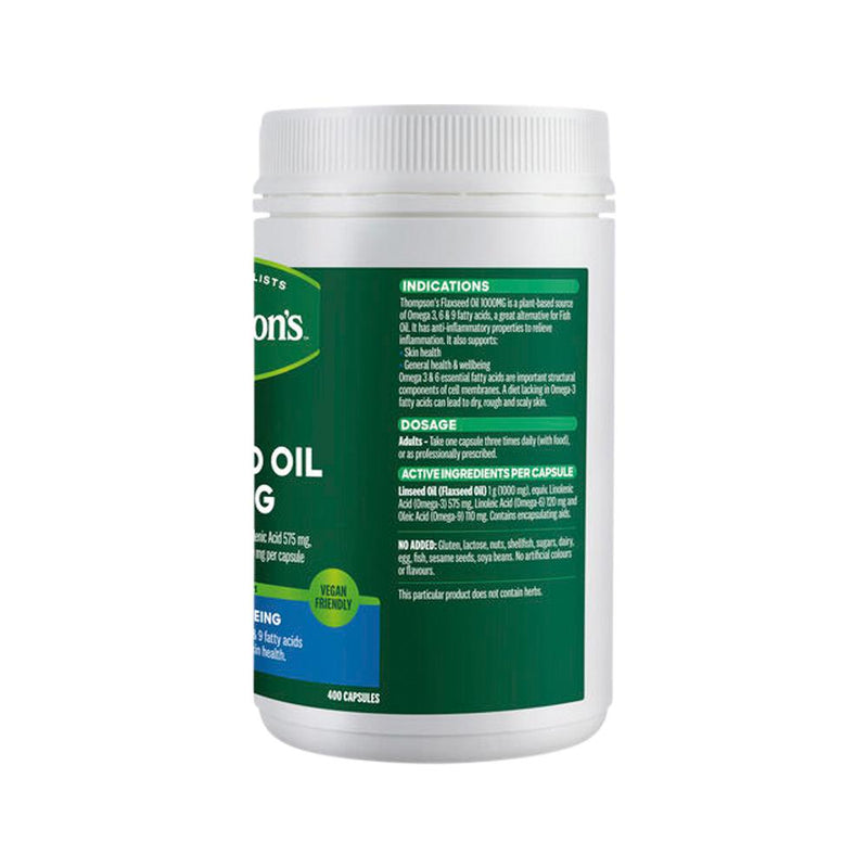 THOMPSONS FLAXSEED OIL 1000MG 400C