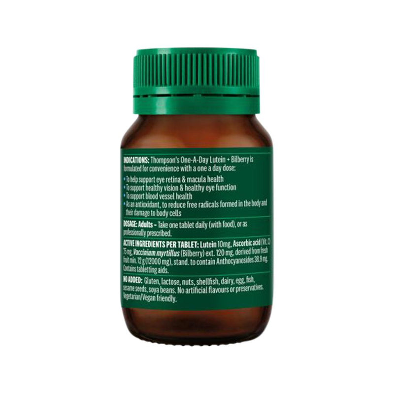THOMPSONS ONE-A-DAY LUTEIN + BILBERRY 30T