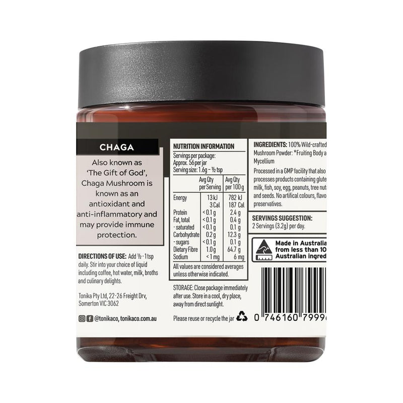 TONIKA ORGANIC MUSHROOM POWDER CHAGA 90G
